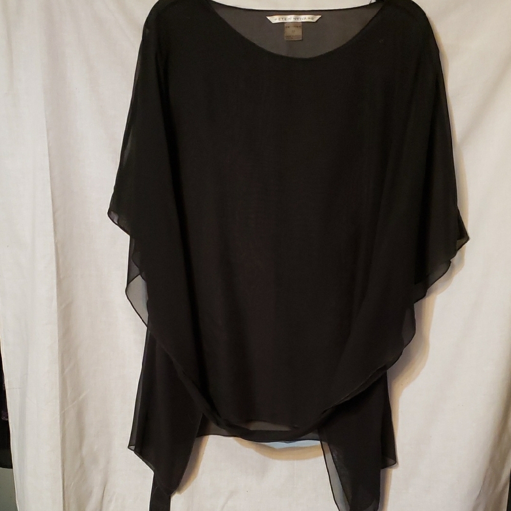 Peter Nygard Black Sequin Overlay Top - Picture 3 of 16